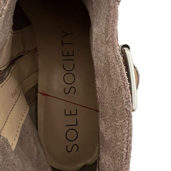 Sole Society Taupe Suede Side Zip Ankle Boots size 8.5 - Picture 7 of 9
